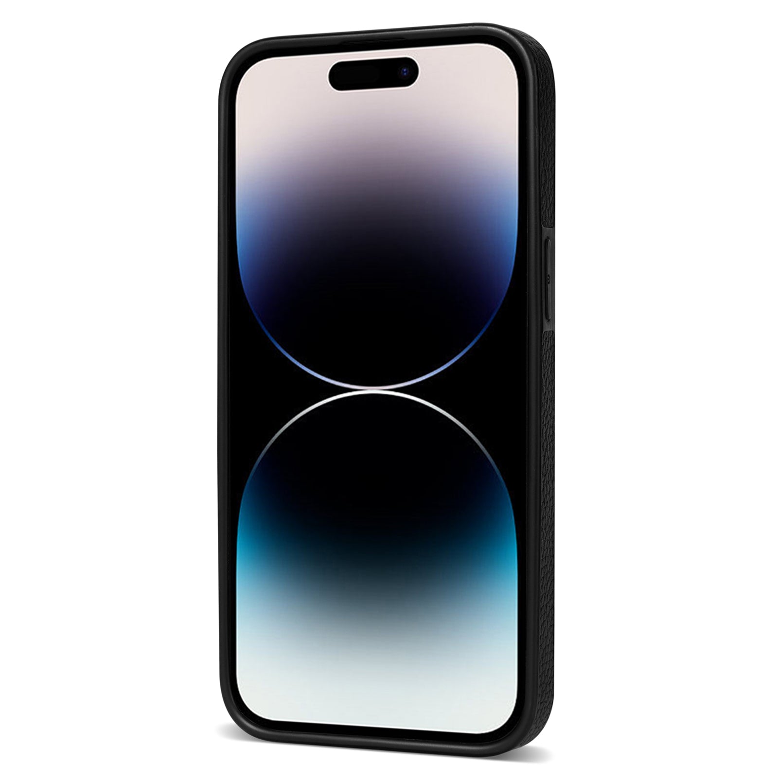 TPU+PU Leather Phone Case Card Holder for iPhone 15 Pro Shockproof Phone Cover with Ring Kickstand - Black TPU+PU Leather Phone Case Card Holder for iPhone 15 Pro Shockproof Phone Cover with Ring Kickstand - Black